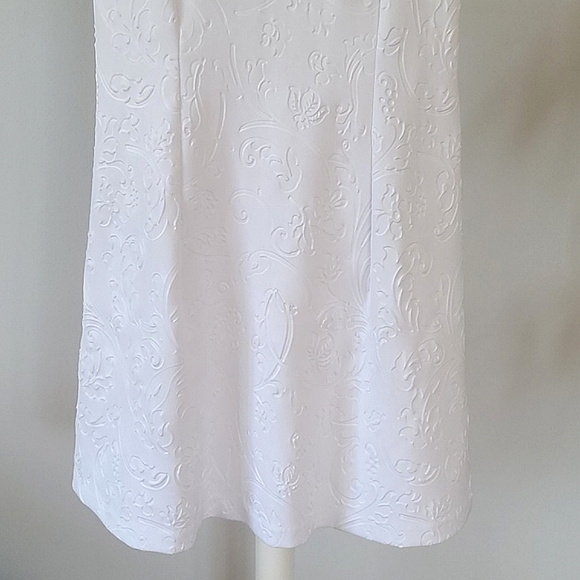 CLUB MONACO Floral Scuba Backless Sleeveless Mini White Cocktail Mini Dress - Picture 6 of 13